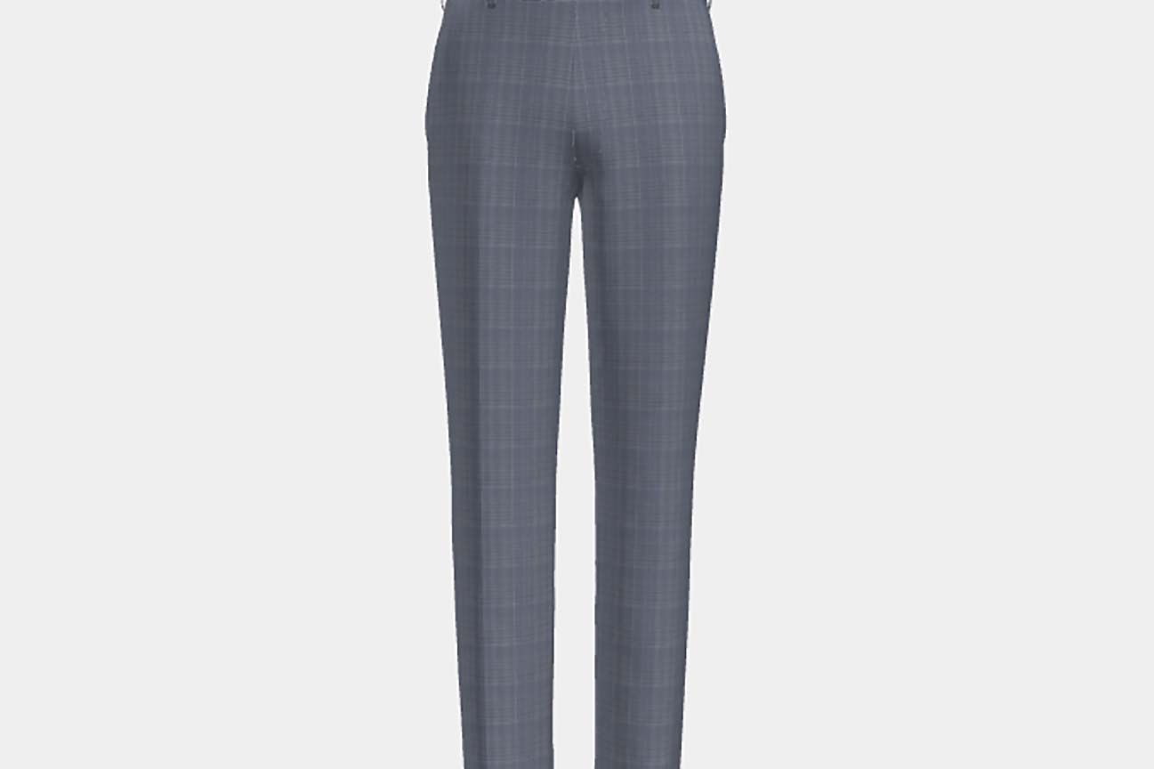 Pantalone su misura lana e seta 150s blu chiaro Caccioppoli