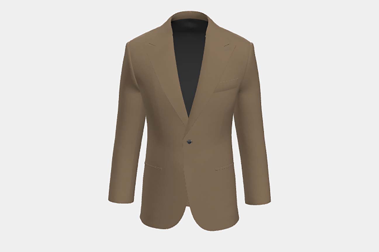 Giacca su misura lana 130s beige Caccioppoli