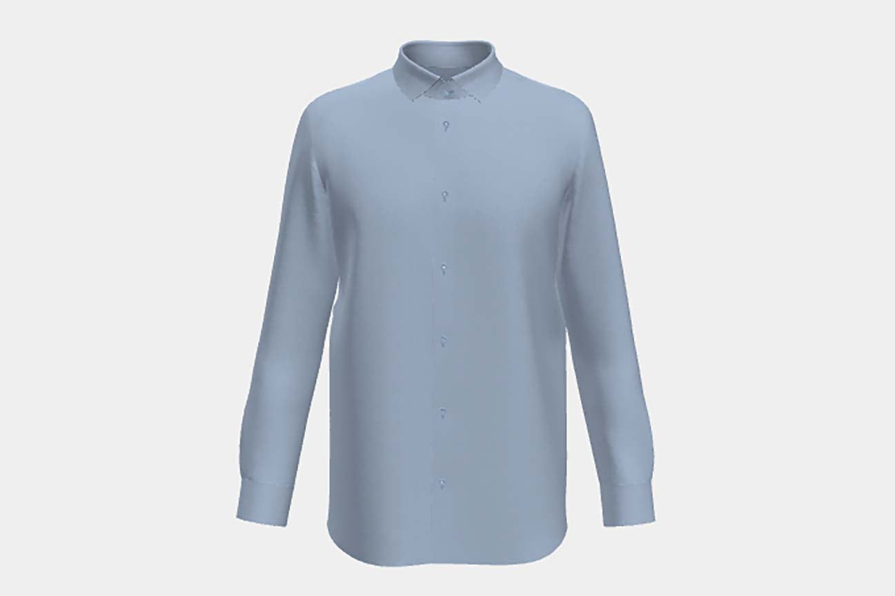 Light gray linen and cotton tailored shirt