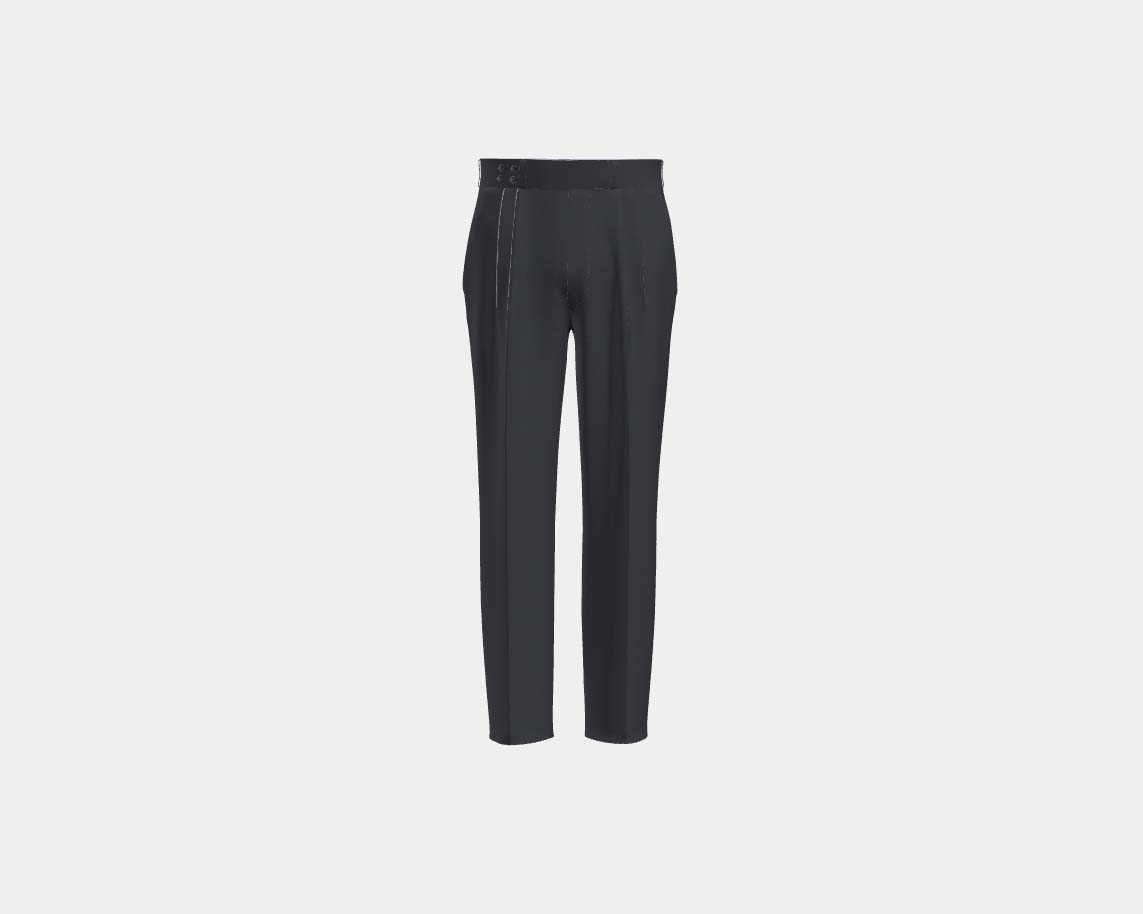 Pantalon tailleur en laine grise 110's Canonico avec bande