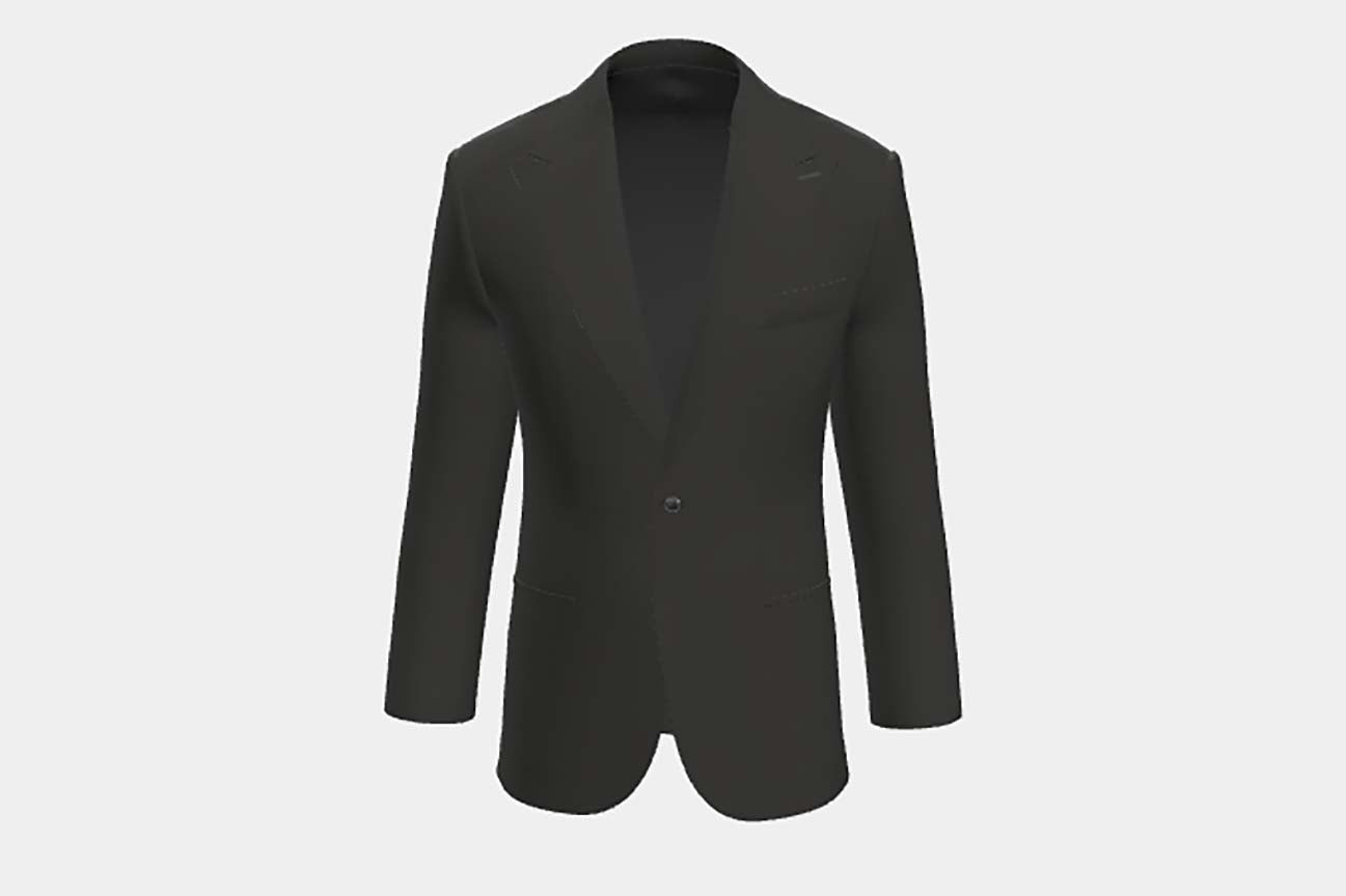 Giacca su misura lana 120s nero Canonico