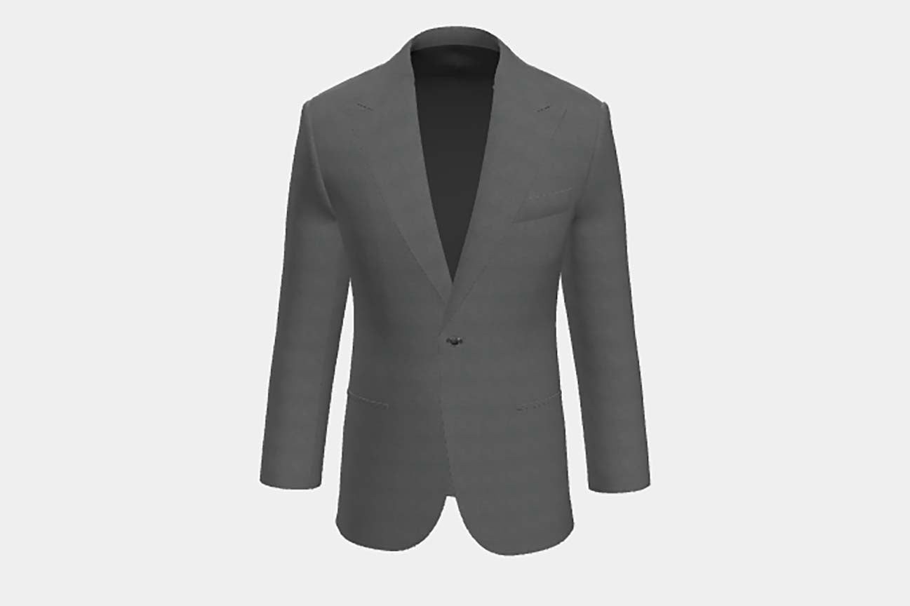 Giacca su misura lana 110s grigio Canonico