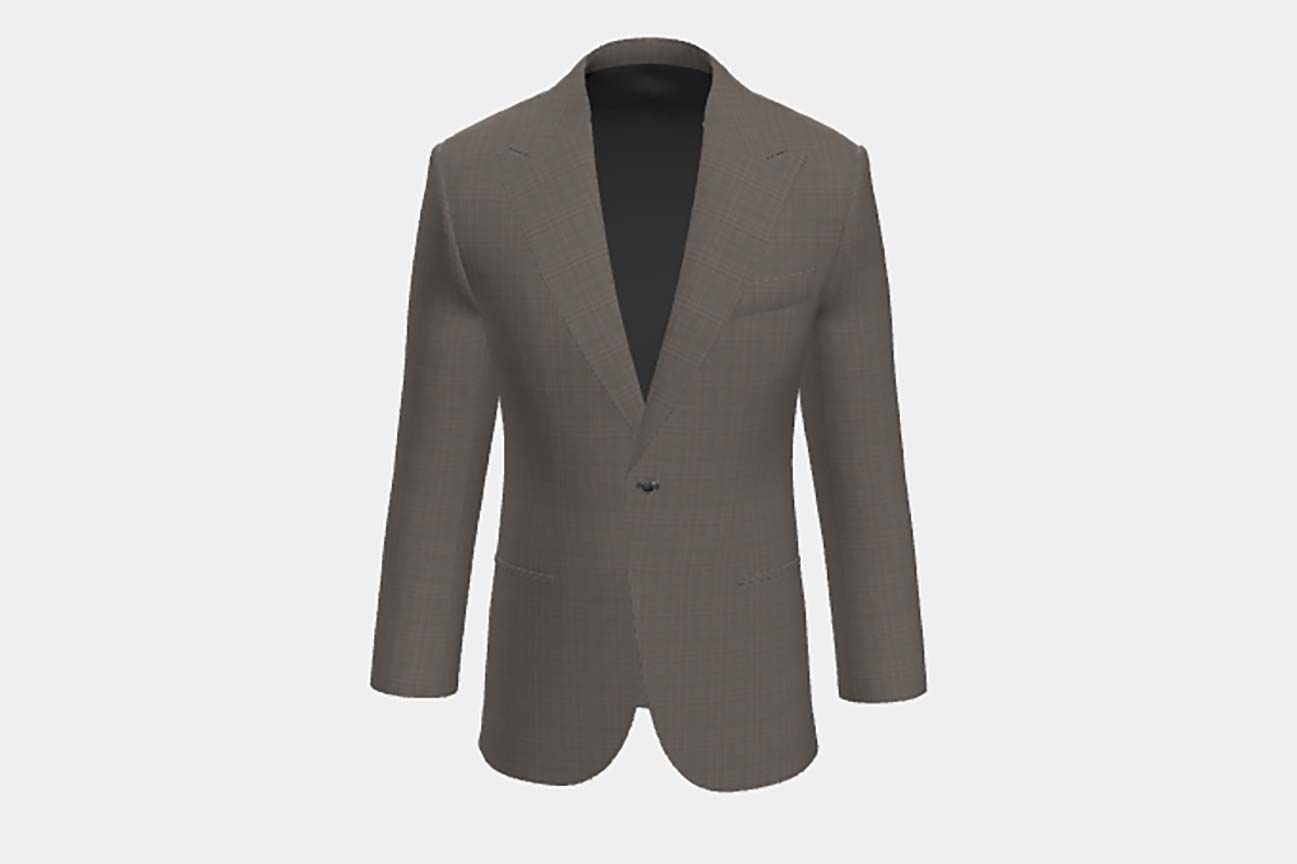 Veste tailleur en laine beige Prince de Galles années 130 Caccioppoli