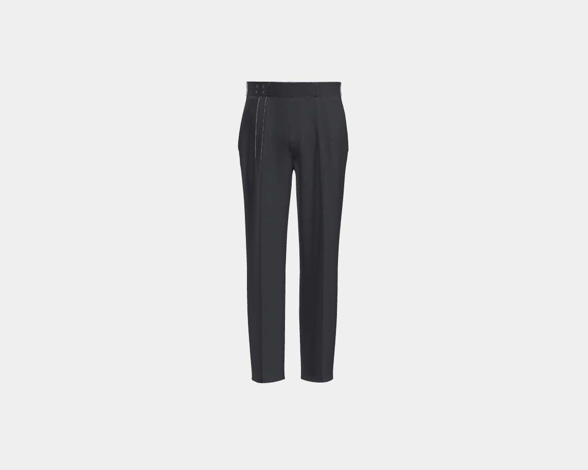 Pantalon tailleur en laine grise 110's Canonico avec bande