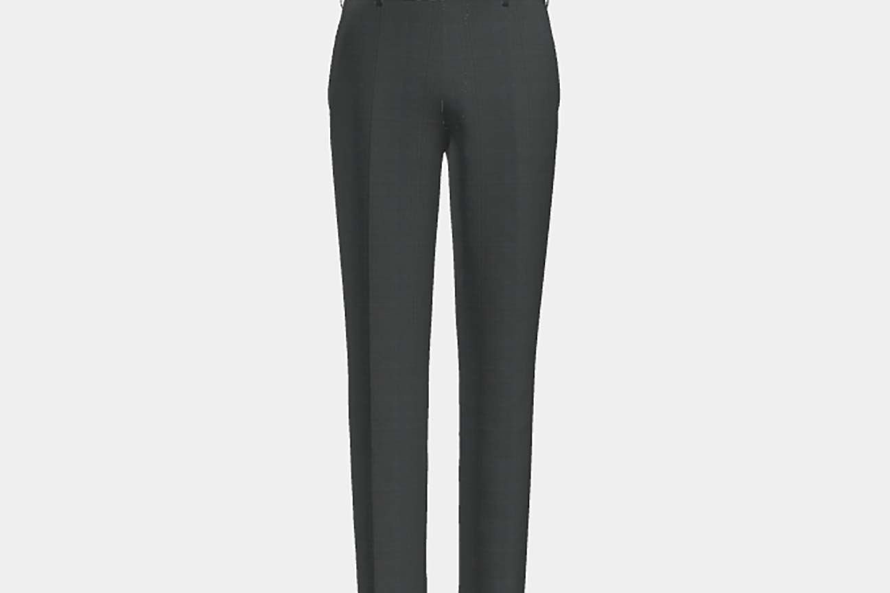 Pantalone su misura lana 130s principe di galles verde Caccioppoli