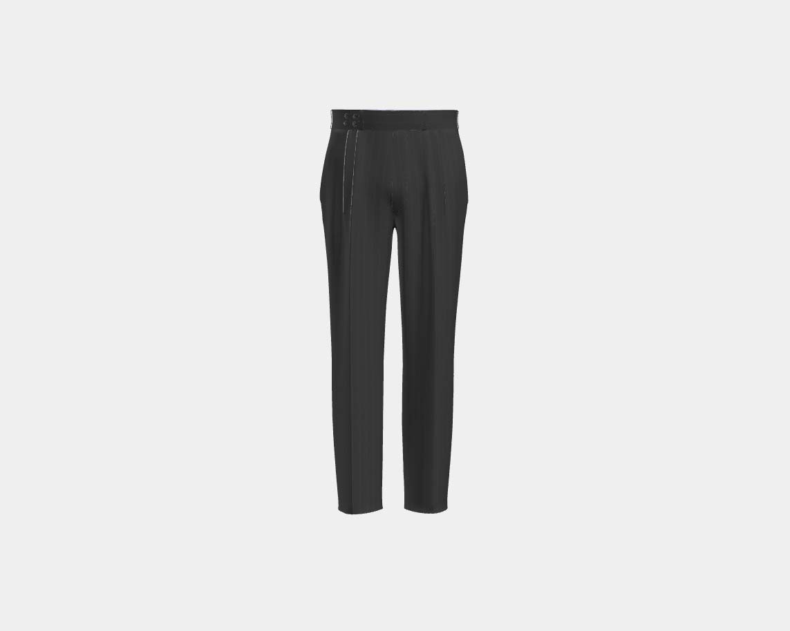Pantalone con fascia su misura lana 110s grigio Canonico