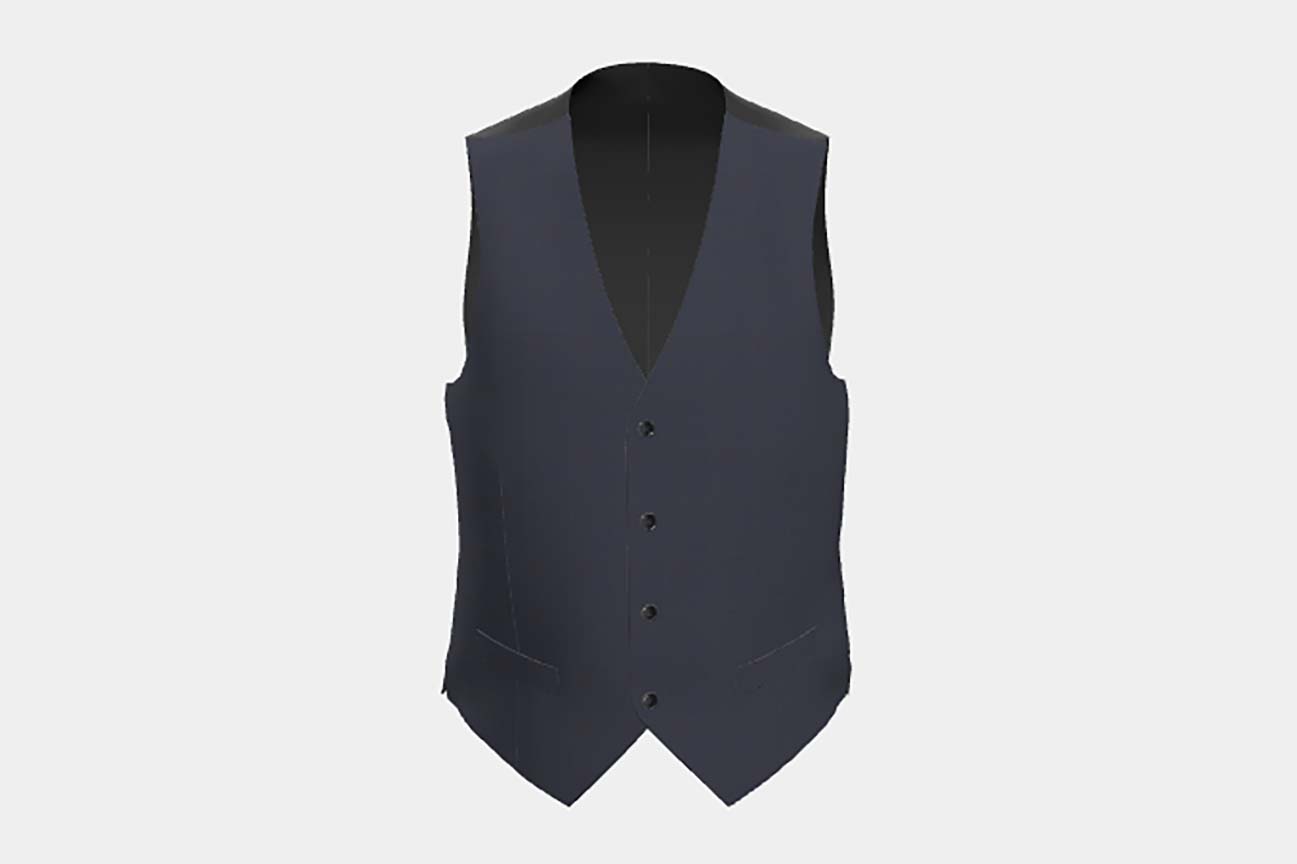Gilet su misura lana 130s finestrato blu Caccioppoli