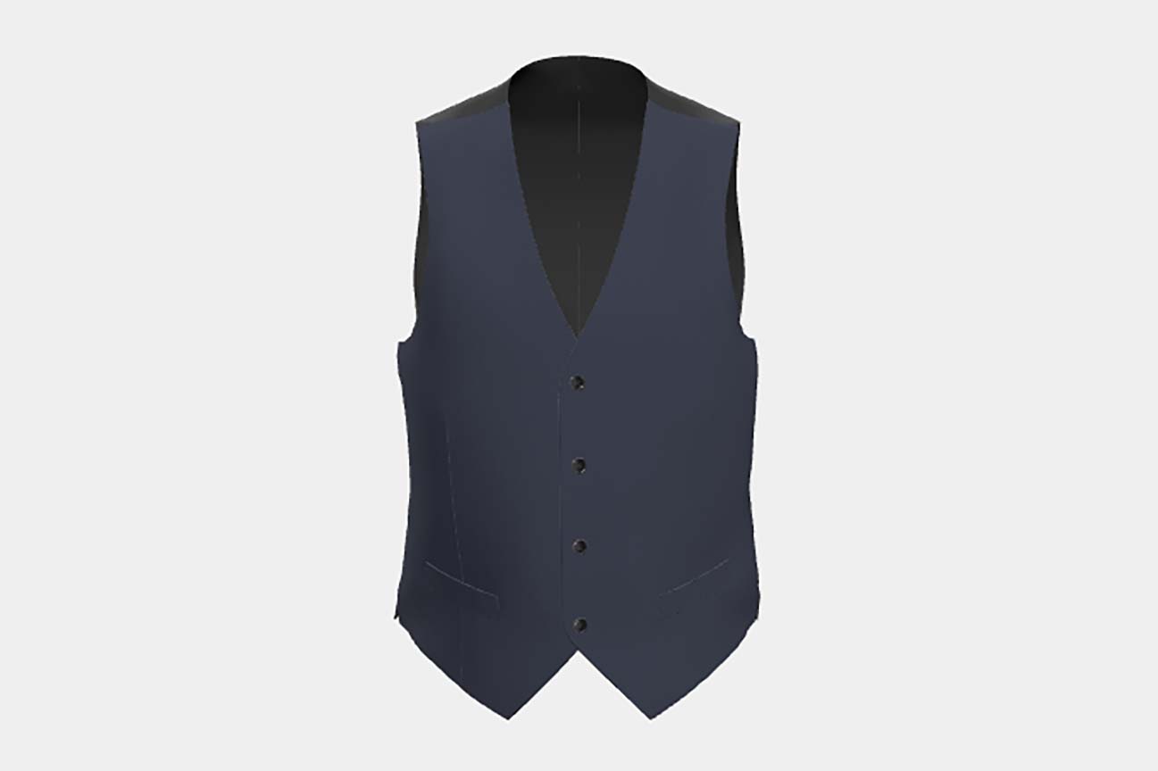 Gilet su misura lana 120s blu Canonico