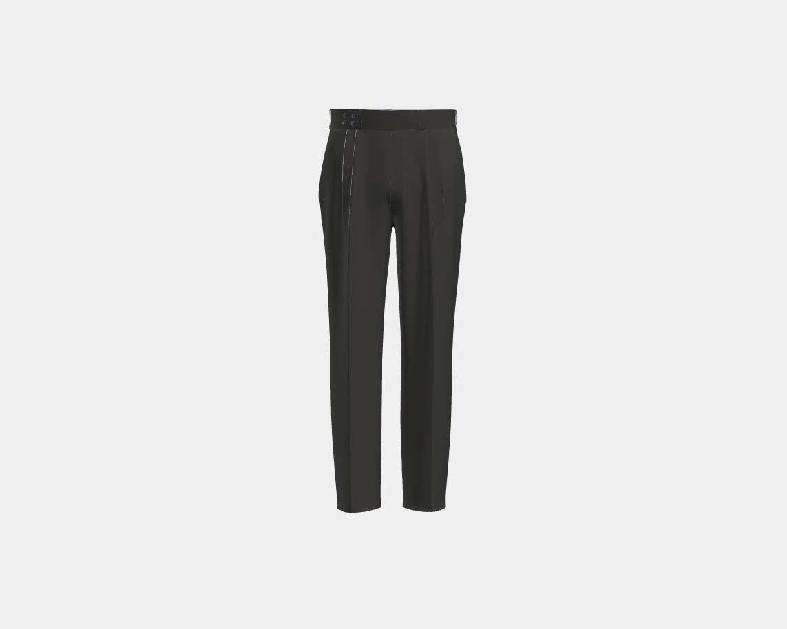 Pantalon tailleur en laine grise 110's Canonico avec bande