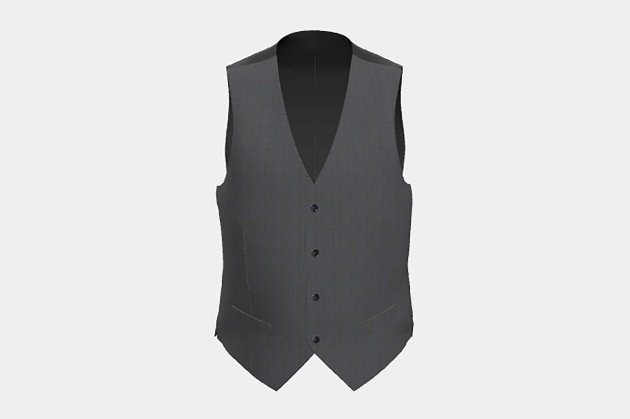 Gilet su misura lana 110s grigio Canonico