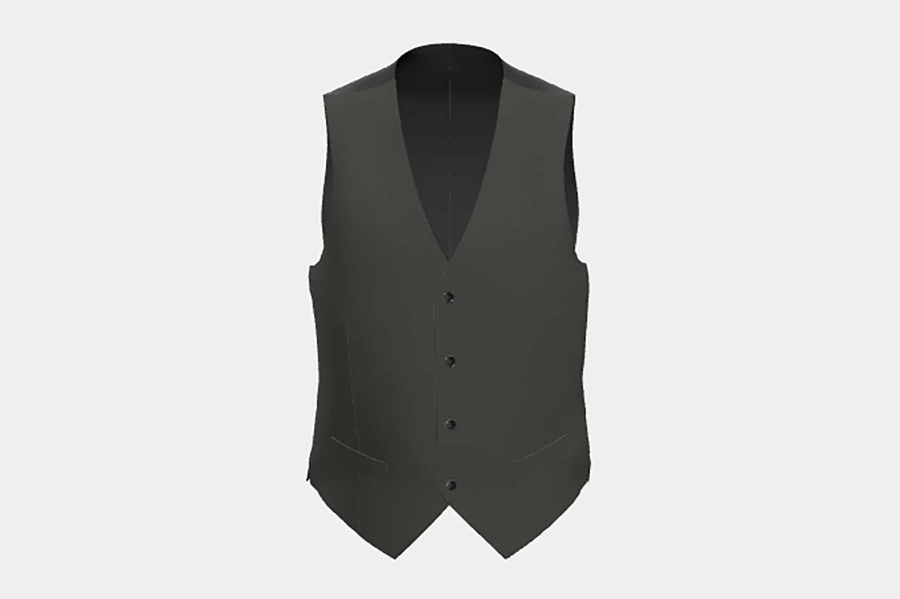 Made to measure solaro 130s green wool vest Caccioppoli