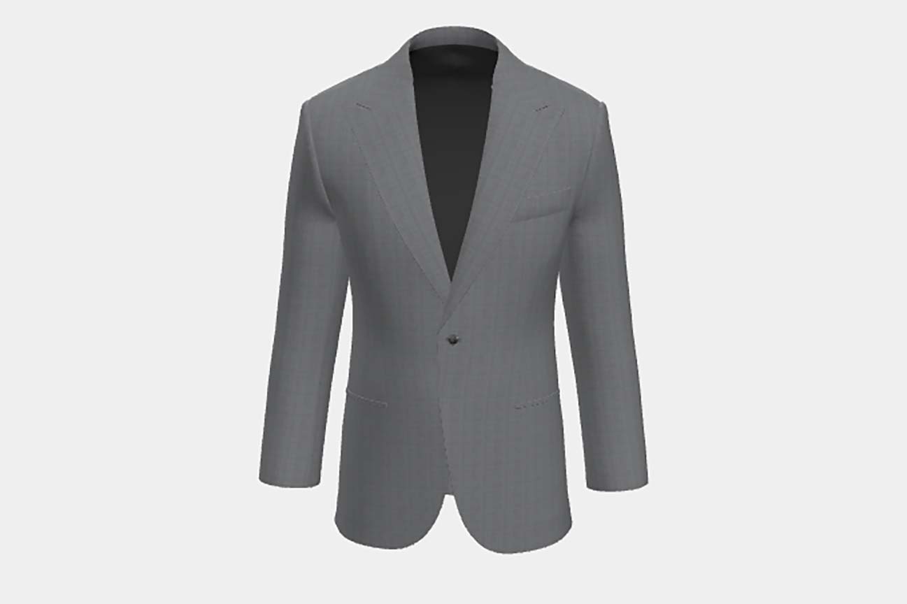 Giacca su misura lana 120s grigio Canonico