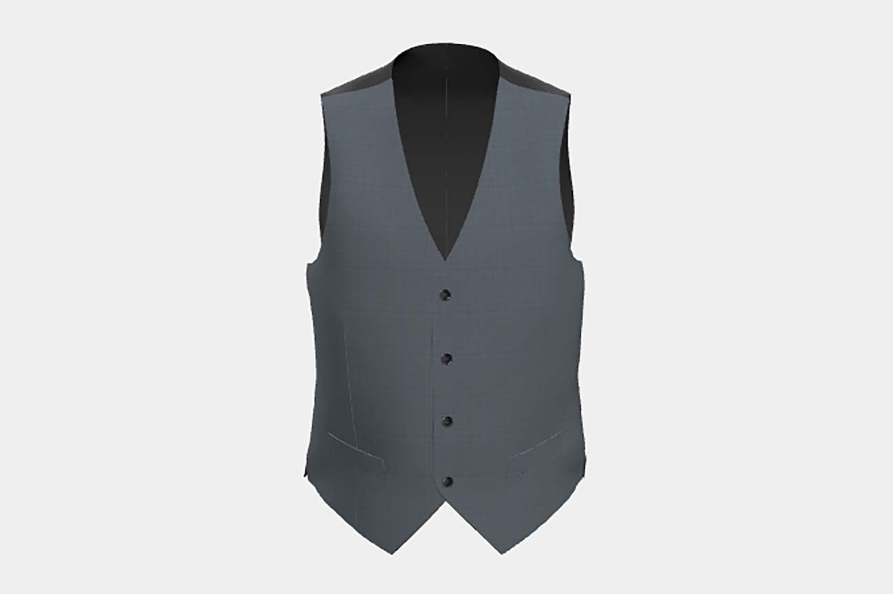 Gilet su misura lana e seta 150s verde Caccioppoli