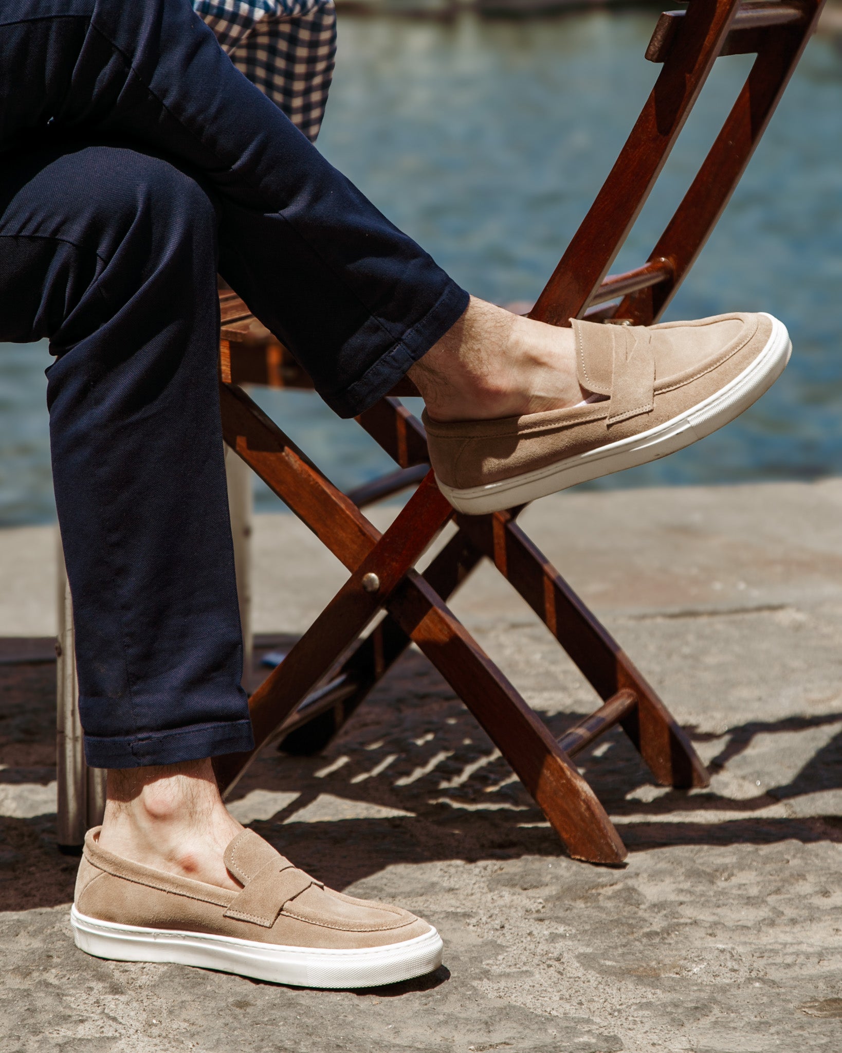 Salvador - slip-on en daim beige