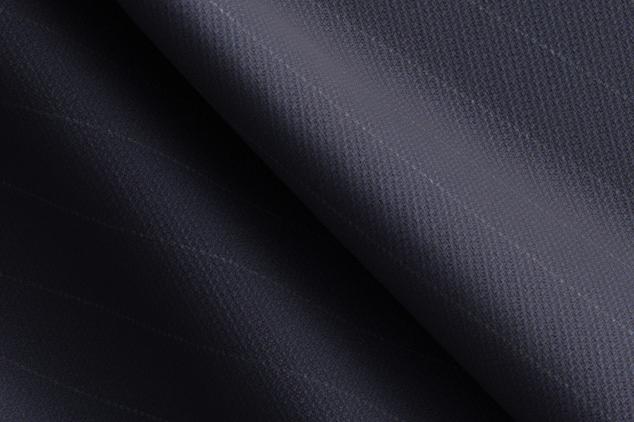 Gilet su misura lana 130s gessato blu Caccioppoli