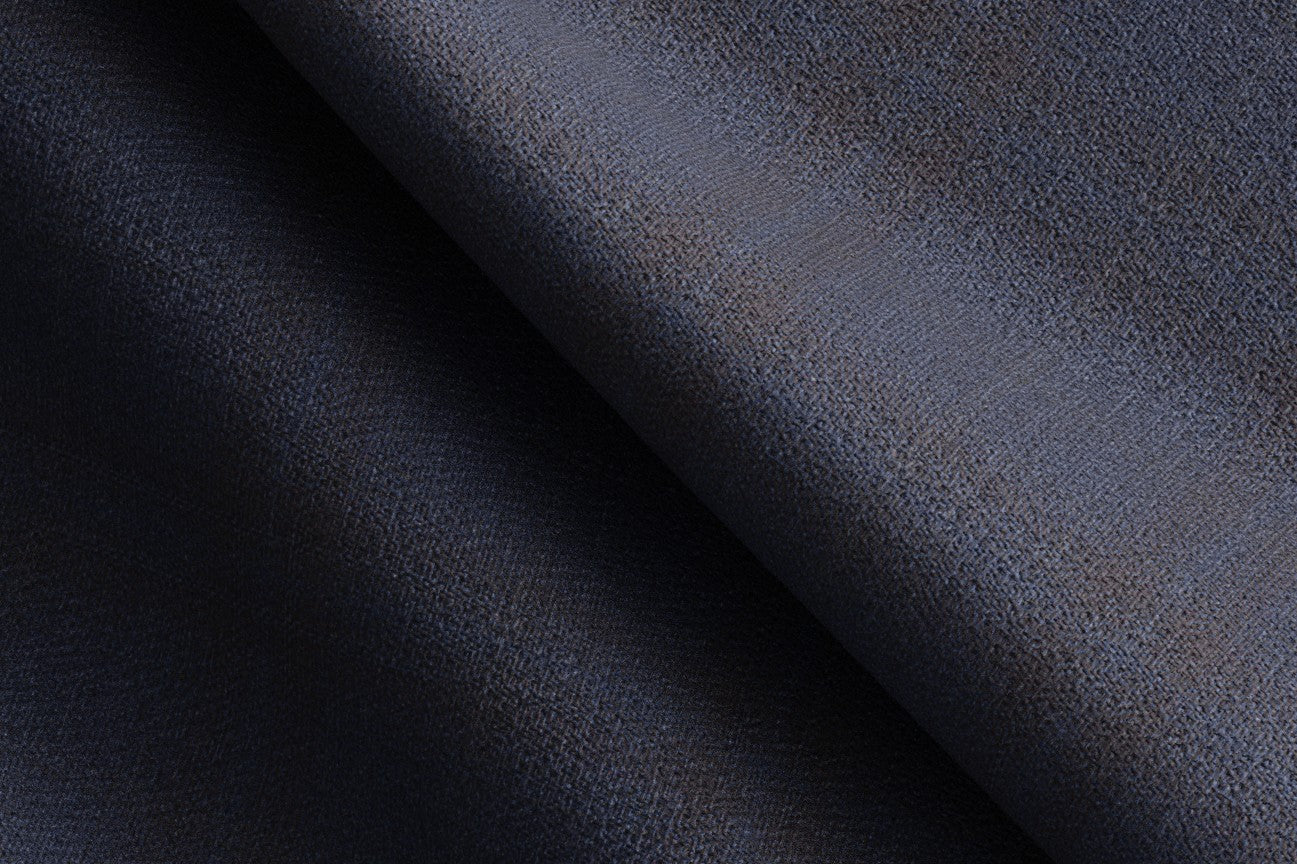 Pantalone su misura lana 130s finestrato blu Caccioppoli