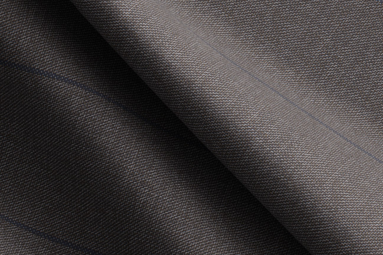 Pantalone su misura lana 130s gessato marrone Caccioppoli