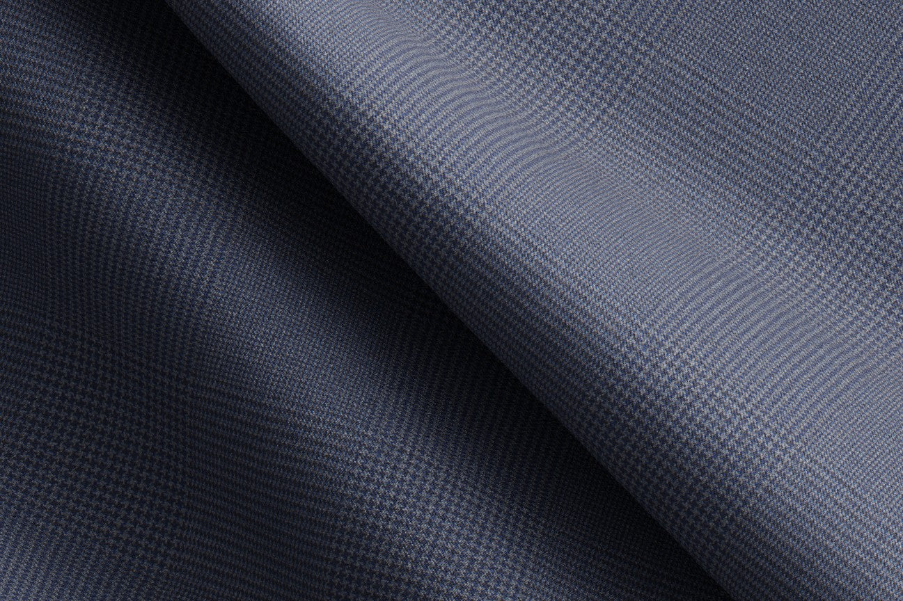 Pantalone con fascia su misura lana e seta 150s blu chiaro Caccioppoli
