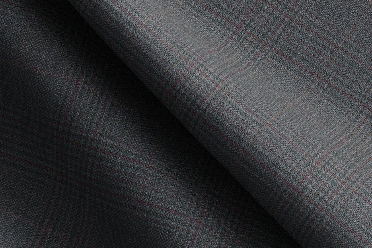 Costume sur mesure en laine Prince de Galles des années 130 en vert Caccioppoli
