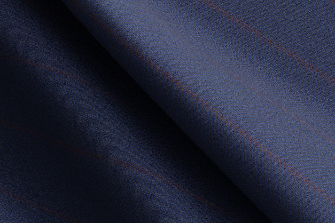 Costume sur mesure en laine des années 130 à fines rayures bleues Caccioppoli