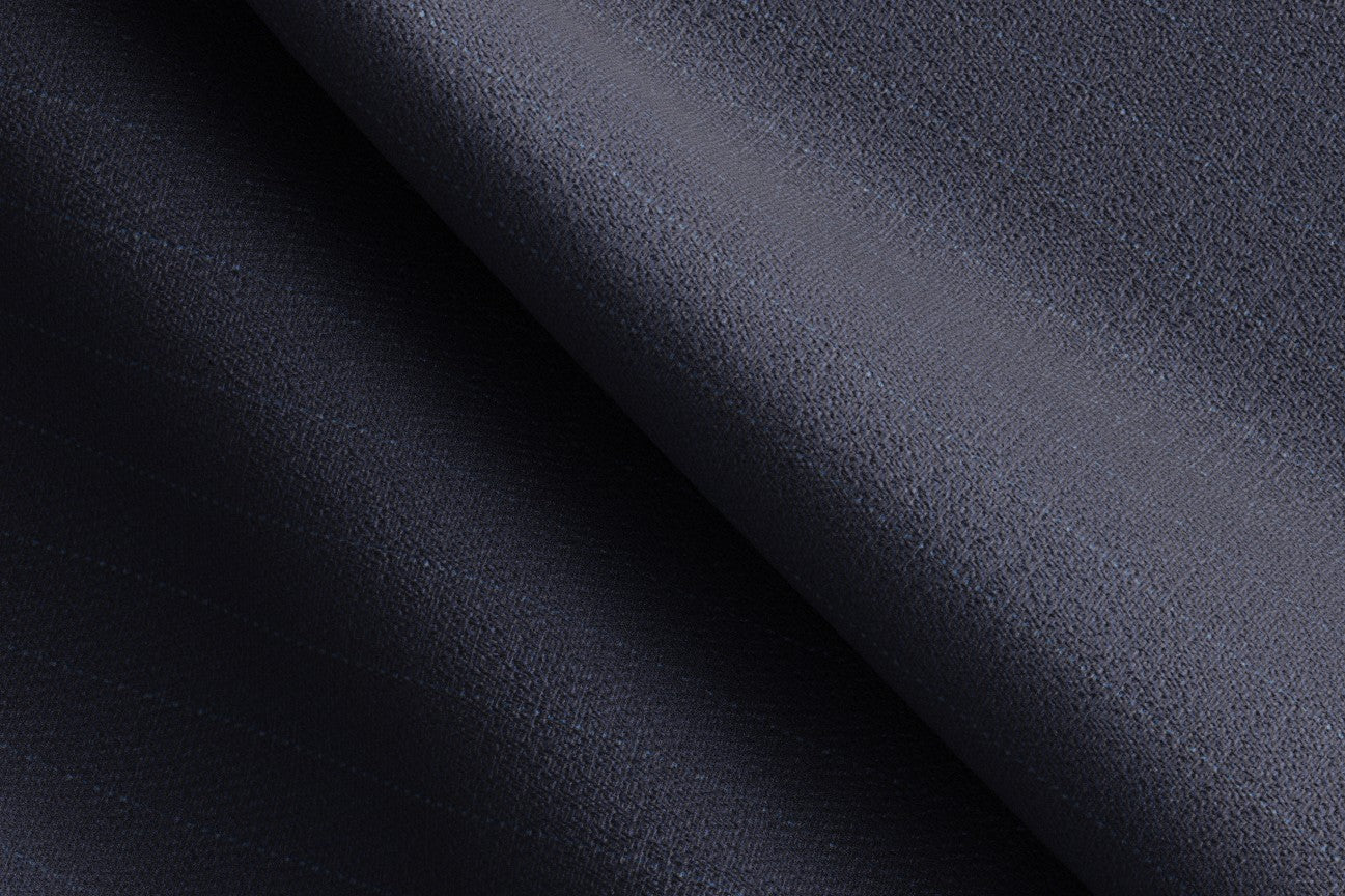 Pantalon tailleur en laine des années 130 à fines rayures bleues Caccioppoli avec bande