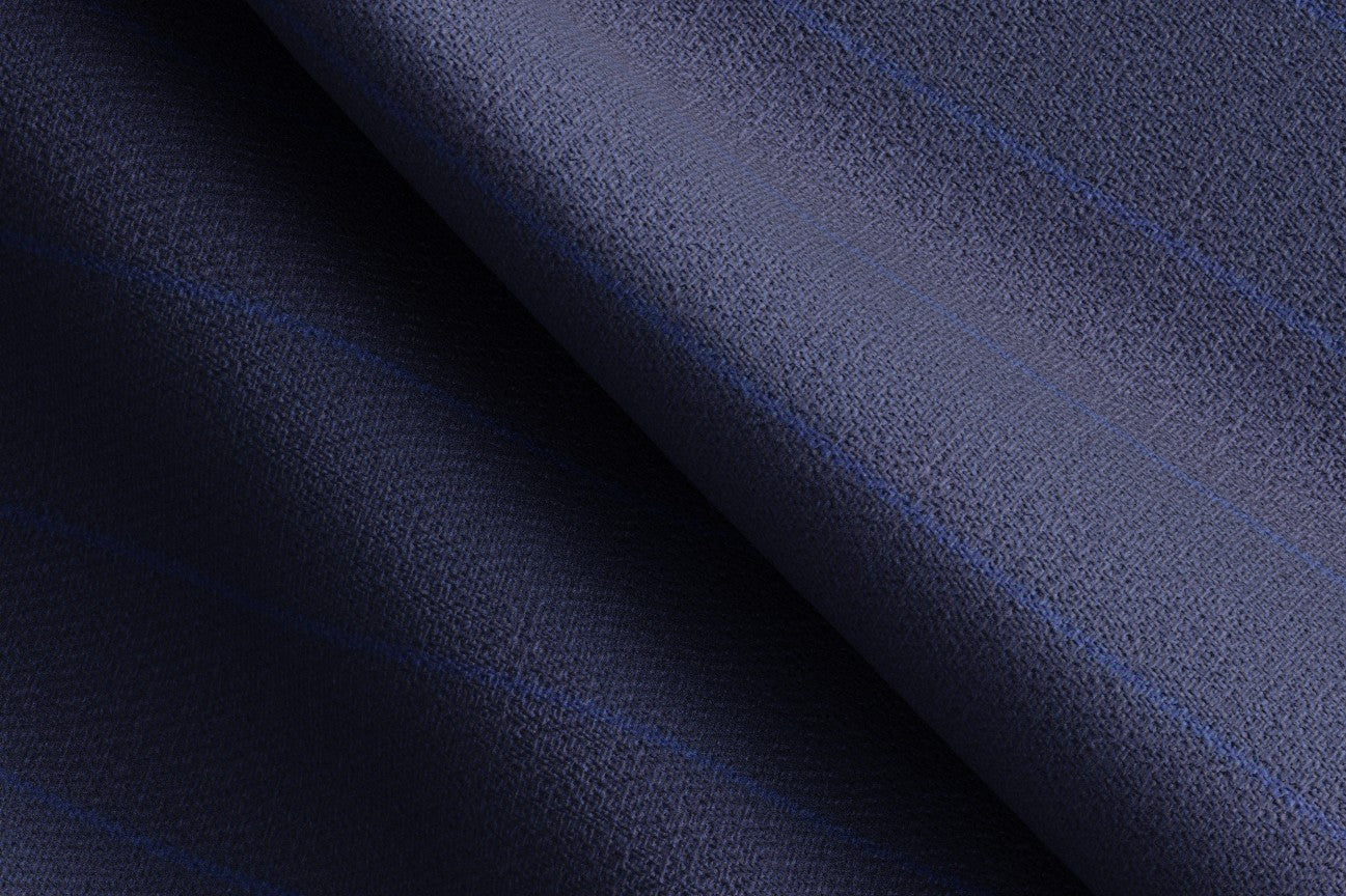 Gilet su misura lana e seta 150s blu Caccioppoli