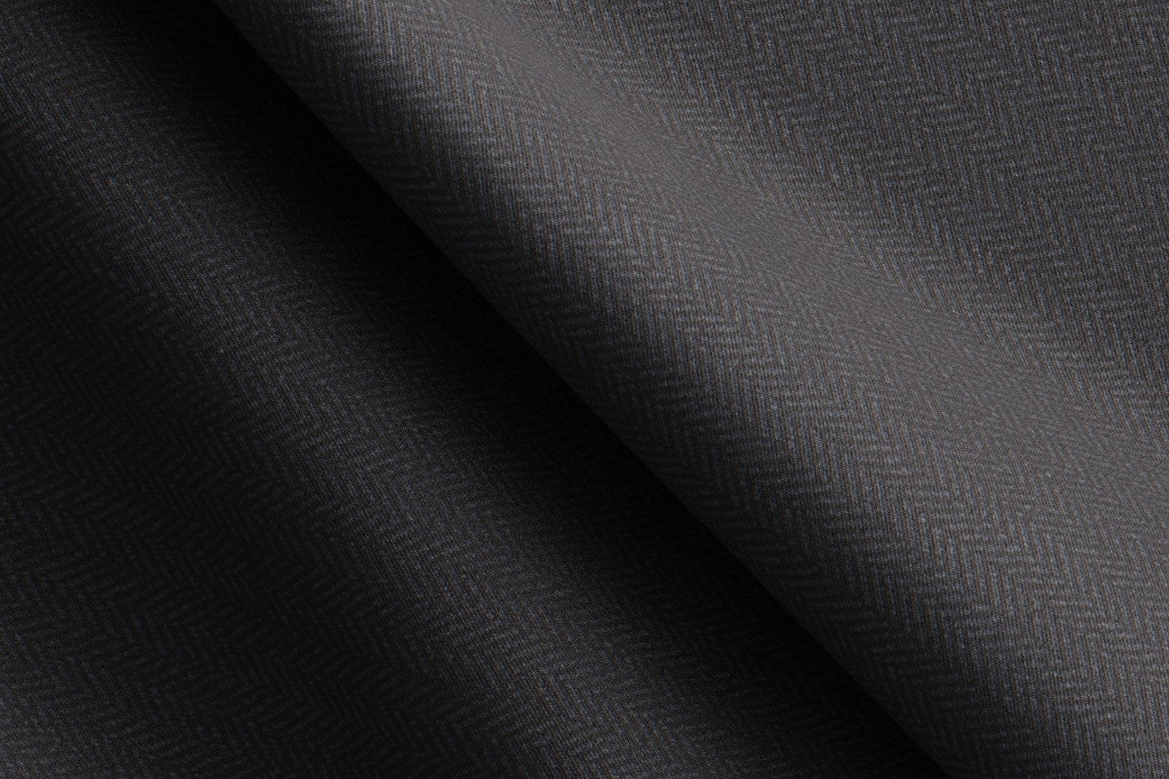 Pantalon avec bande tailleur en laine à chevrons gris années 130 Caccioppoli