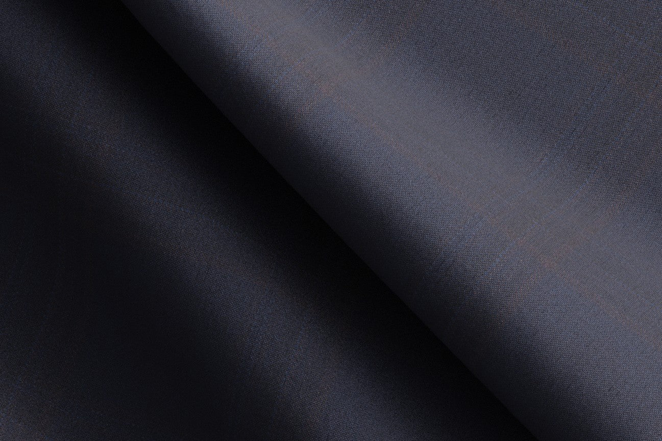 Gilet su misura lana 130s finestrato blu Caccioppoli