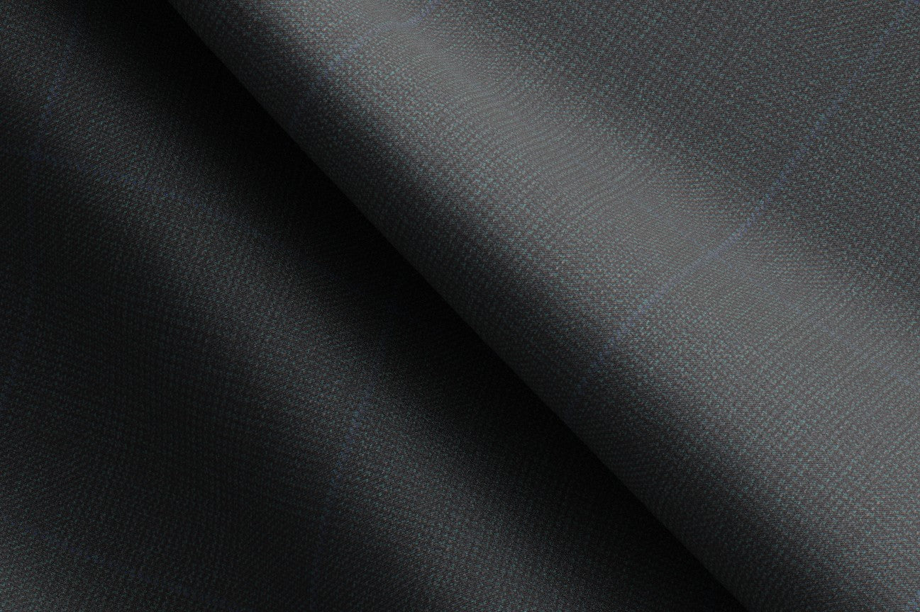 Gilet su misura lana 130s finestrato verde Caccioppoli