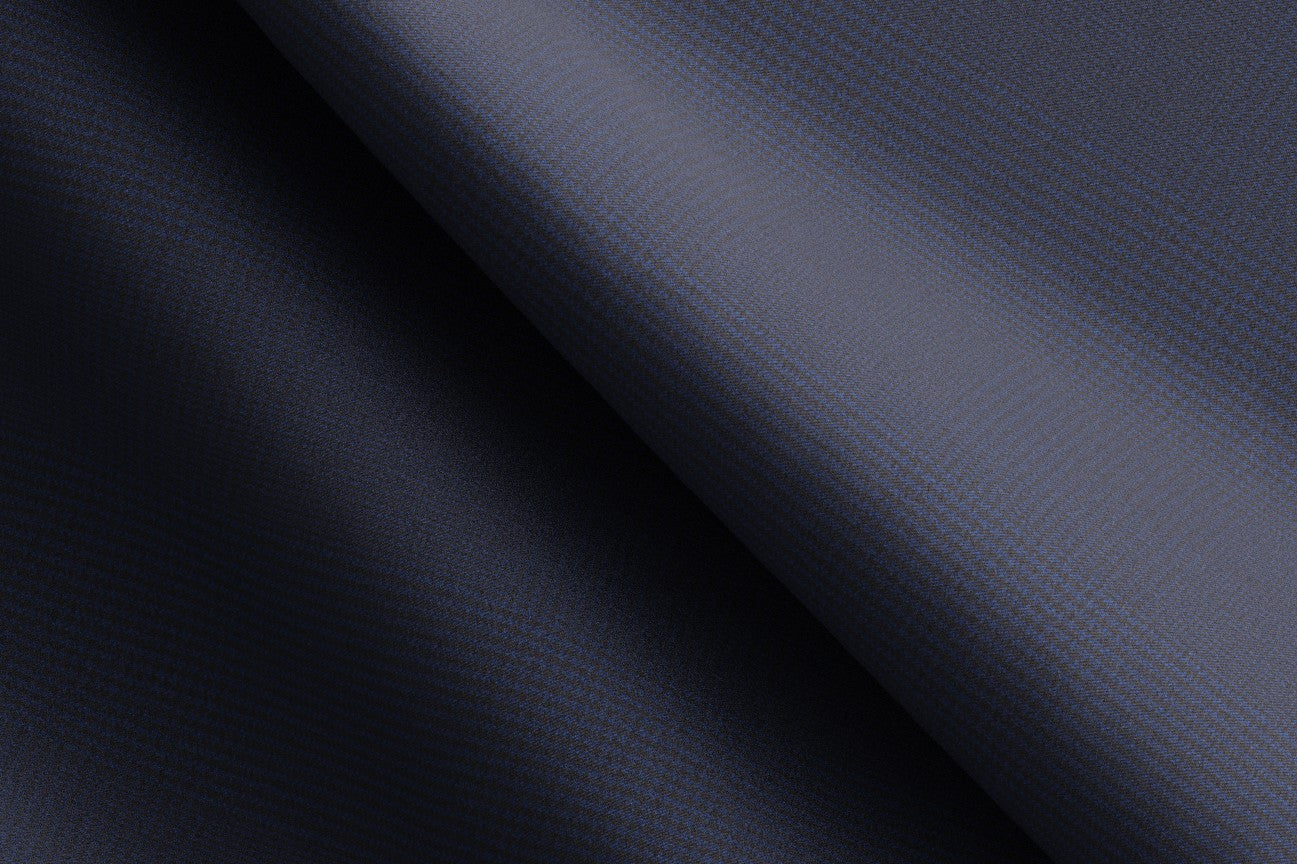 Pantalone su misura lana e seta 150s blu Caccioppoli