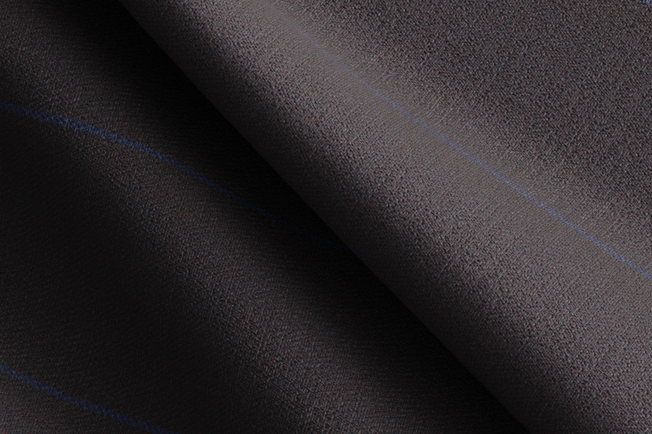 Gilet su misura lana 130s gessato marrone Caccioppoli
