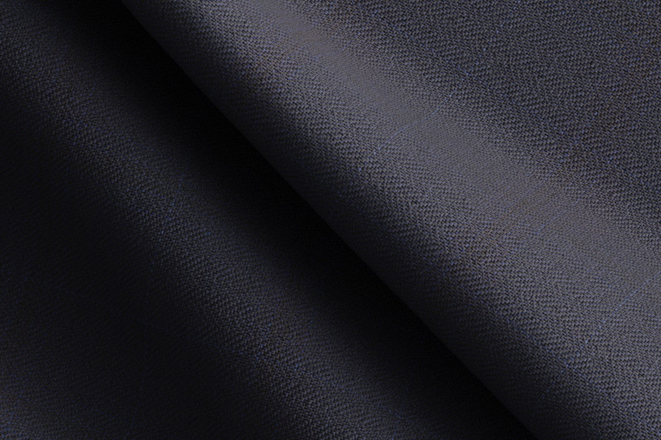 Gilet su misura lana 130s finestrato blu Caccioppoli