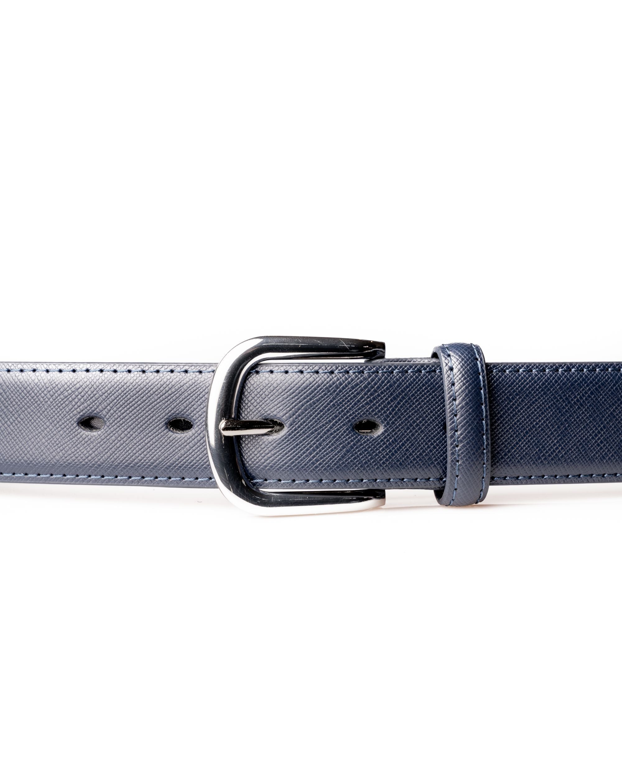 CINTURA CLASSICA SAFFIANO IN PELLE BLU