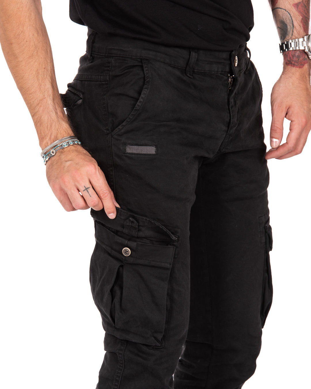 Roy - pantalone cargo nero