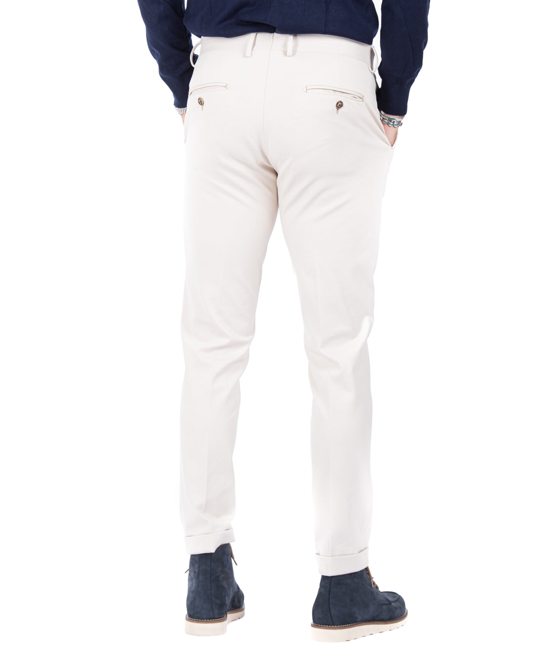 Mustang - cream milan stitch trousers