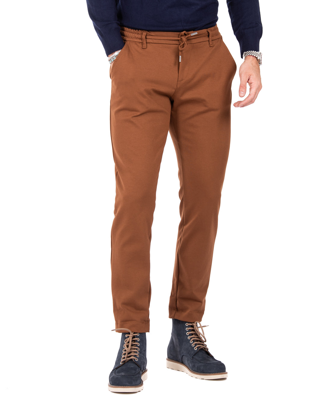 Mustang - pantalon en point de Milan camel