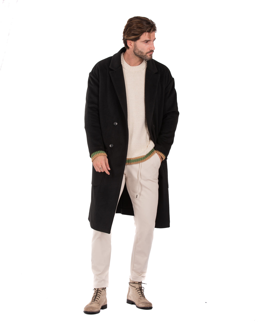 Brian - manteau oversize noir