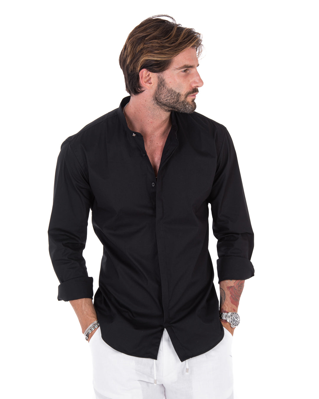 Chemise - basique coton coréen noir