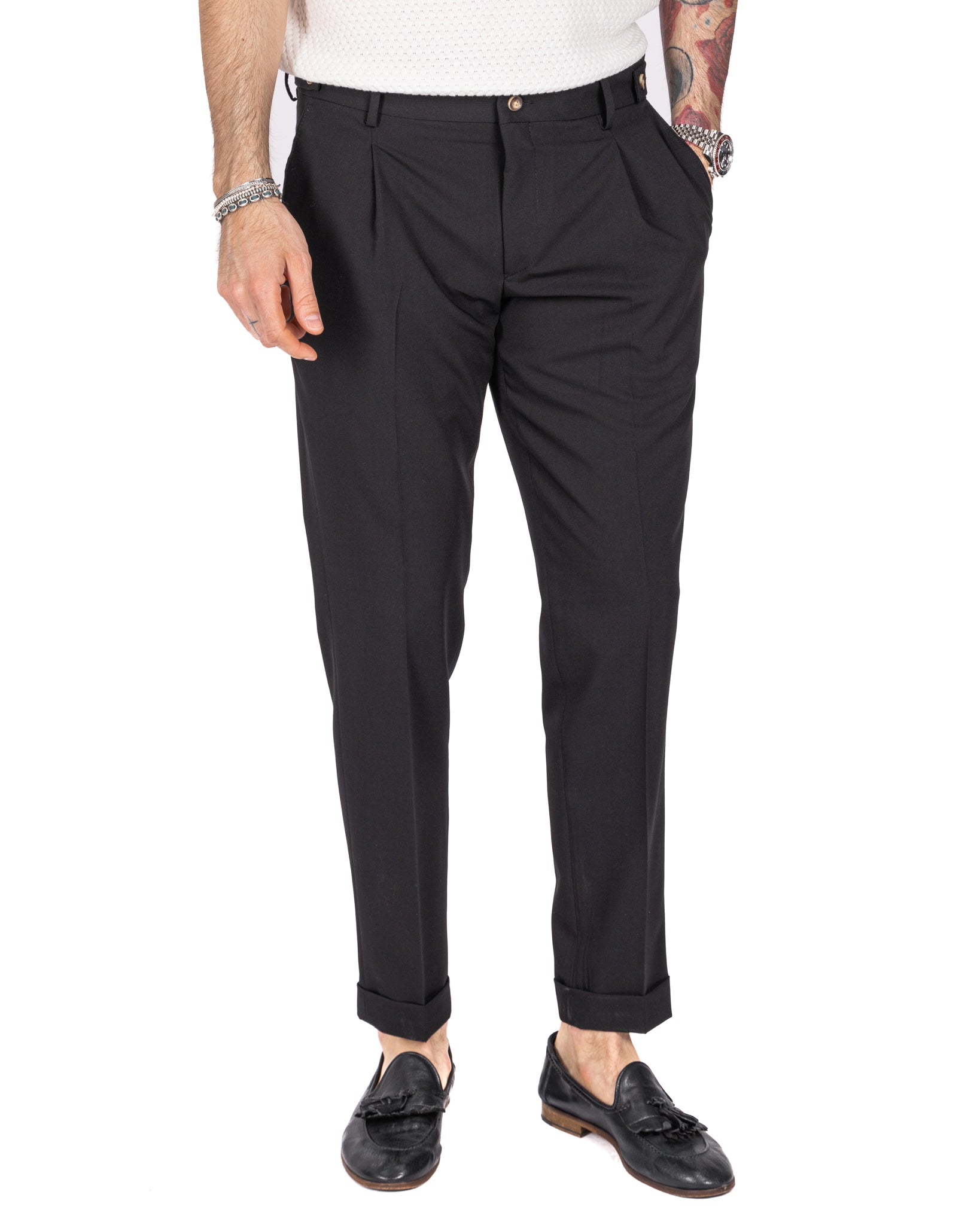 Milan - black basic trousers