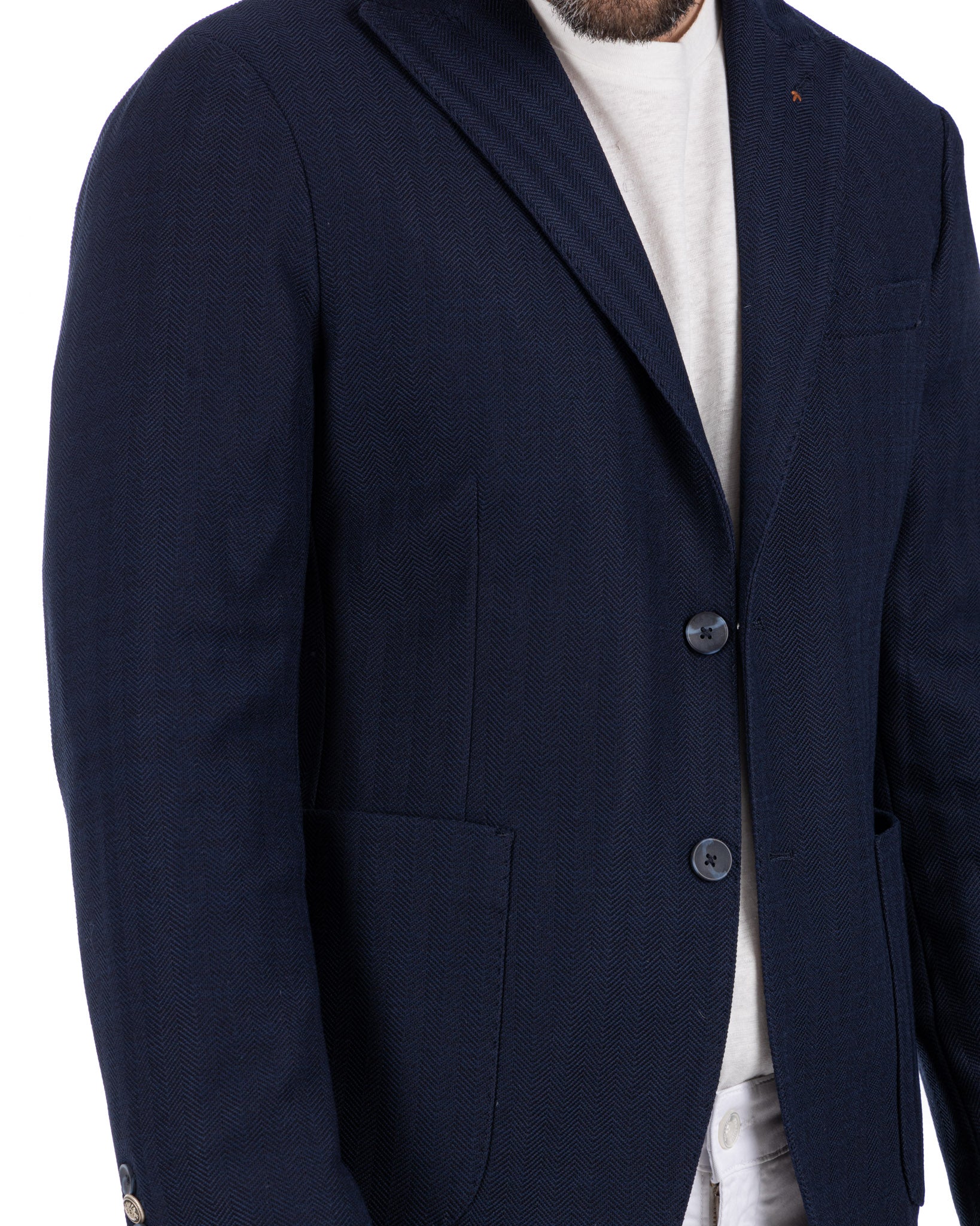 Noto - blue solaro single-breasted jacket